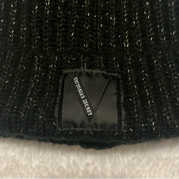 Victoria’s Secret Black Pom Pom Knit Hat - Picture 2 of 3